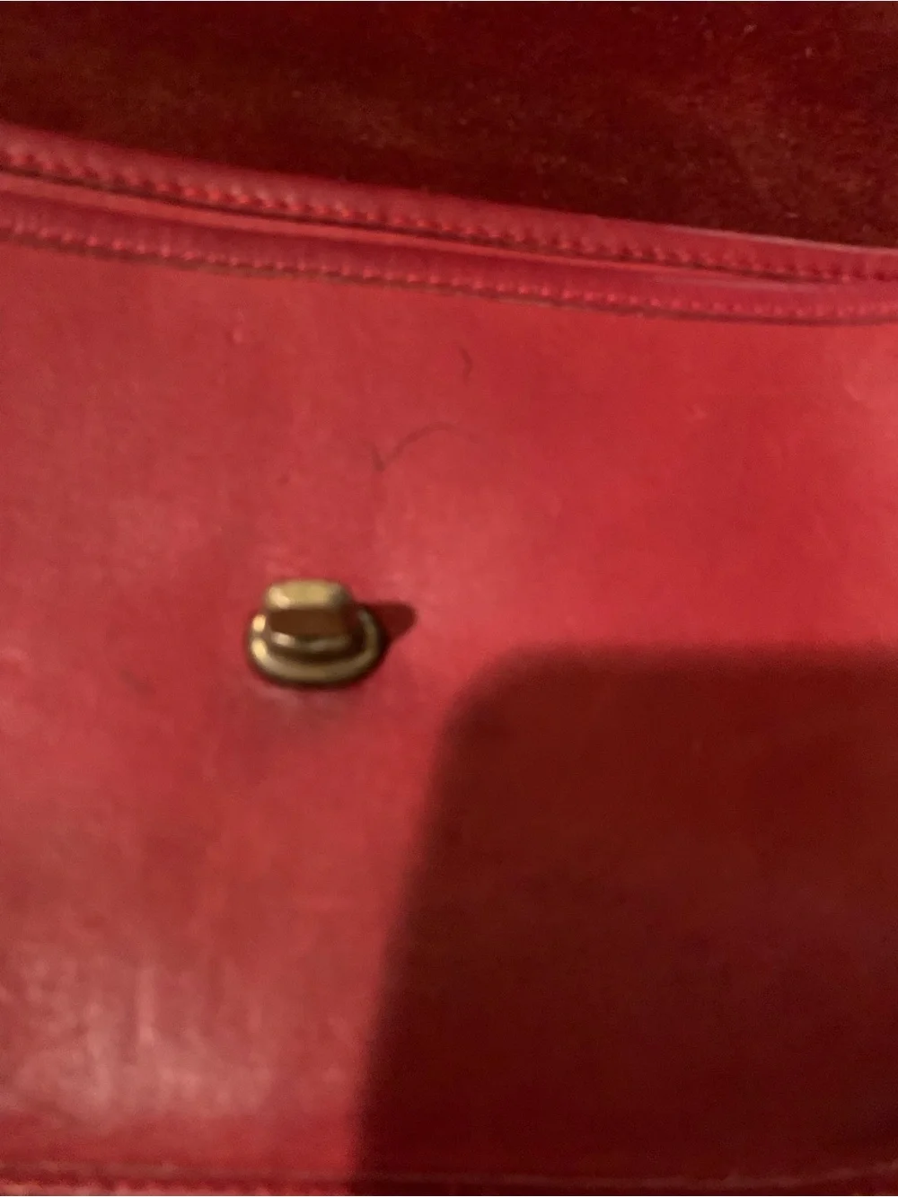 Rare vintage Coach Red Leather Crossbody  Bag with Turn-Lock